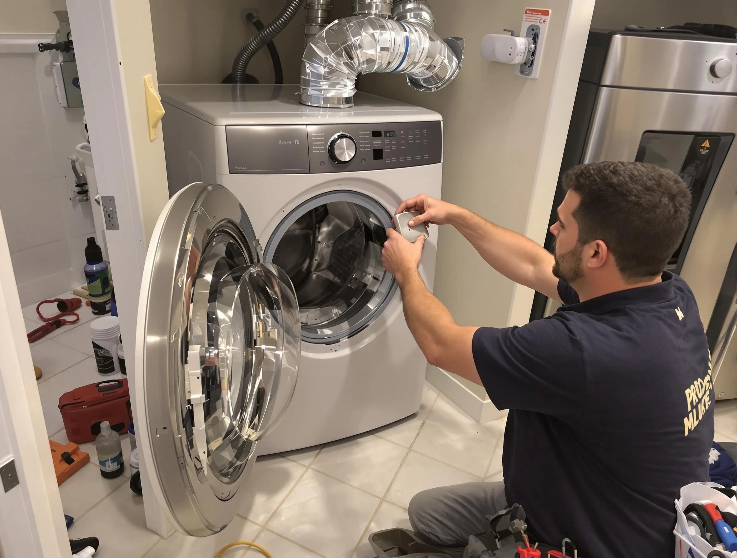 West Point Dryer Vent Cleaning technician performing precise dryer vent hose installation in West Point
